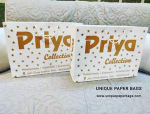Premium Custom Printed White <b>Paper</b> Shopping Bags with Rope Handles for Boutique Clothing Cosmetic and Gift Packaging - Product Image 1