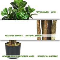 Tanaman Hijau Buatan Dekoratif Rumah 6ft Indoor/Outdoor, Pot Bunga, Pohon Buatan Tahan Lama Model D0100XU7BWV