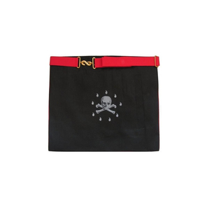 Delantal Masónico Clásico de Rito Escocés para Maestro Masón, Rojo y Blanco con Bordado de Luna y Sol, Personalizado, para Ceremonias - Product Image 2