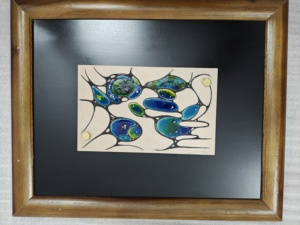 Abstract Modern <b>Wall</b> <b>Art</b> Print Handmade sand stone Artwork in Wooden <b>Frame</b> Rectangle Home Decoration Brown <b>Frame</b> Medium Size - Product Image 3