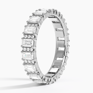 Anillo de Eternidad de Plata de Ley 925 Chapado en Oro Premium con Moissanita para Mujer, Joyería para Aniversario o Boda - Product Image 4