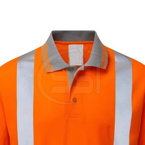 Industrial Activities High Visibility Safety Polo Shirt ANSI Class 2 <b>LED</b> Flash Logo Comfortable Workwear for Road Maintenance - Product Image 4