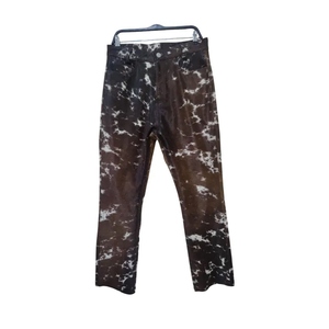 Pantalon en cuir vintage exclusif pour homme, style western, avec fourrure, coupe ajustée, vêtement de mode haut de gamme pour homme - Product Image 1