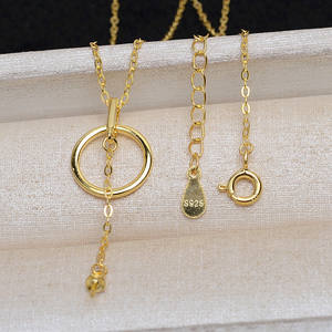 Conjunto de Collar de Cadena en Forma de Y de Plata S925 con Colgante Hueco de Perla de 8-13 mm, Borla, Accesorios de Joyería DIY, Colgantes Finos, Dijes 4154 - Product Image 2