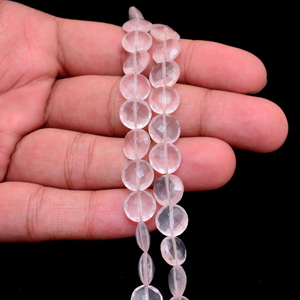 Cuentas facetadas de cuarzo rosa AAA+ de 10 mm, cuentas sueltas de cuarzo rosa natural, piedras semipreciosas para joyería. - Product Image 5