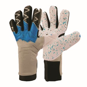 2026 Football Goalkeeper <b>Gloves</b> With Blue Palm And Speckled Back Non Slip Breathable Unisex Sports Gear Hook And Loop Closure - Product Image 1