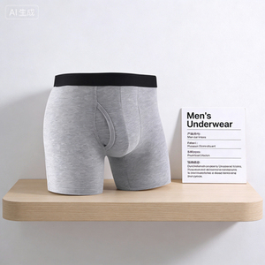 Calzoncillos bóxer de algodón y elastano para hombre, talla europea premium, lisos, teñidos, con estampado personalizado, tejidos, ecológicos, transpirables, de tiro medio, OEM - Product Image 2