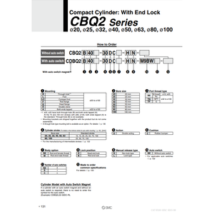 กระบอกสูบขนาดกะทัดรัด CDBQ2A50-75DCM-HN ชิ้นส่วนนิวเมติก SMC - Product Image 3