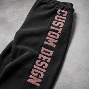 Men's <b>Black</b> Hooded Tracksuit Set Custom Logo Print Full Sleeve Streetwear Sweatshirt and <b>Pants</b> Loose Fit 100% Cotton Autumn Wear - Product Image 6