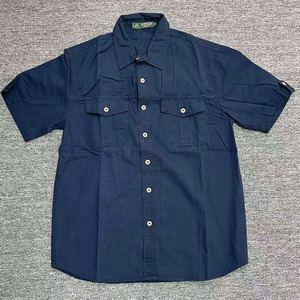 Men's Short Sleeve Cotton Cargo <b>Shirt</b> with Chest Pockets Plus Size Casual Work <b>Shirt</b> for Outdoor Wear - Product Image 6