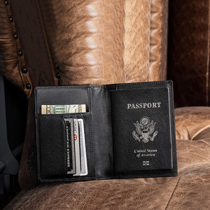 Premium Leather Passport <b>Wallet</b> Vintage Travel <b>Document</b> Organizer Multiple Card Pockets OEM Private Label Supplier in low price - Product Image 4