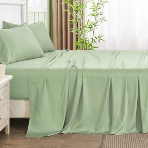 Drap de lit en bambou 300TC, uni, toucher doux et naturel, respirant, linge de lit de luxe pour la maison, la chambre à coucher, la chambre d'hôtes, l'hôtel, la station balnéaire - Product Image 5