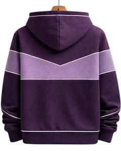 Sudadera con capucha personalizada para hombre, morada y lavanda, con cremallera, de algodón y forro polar, informal, estilo urbano, chaqueta de invierno, fabricante personalizado - Product Image 2