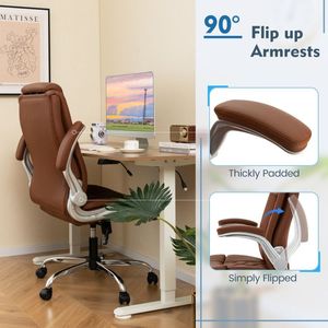 Sedia da Ufficio Moderna Regolabile in Pelle PU con Funzione Dondolo per Casa e Laboratorio - Product Image 5