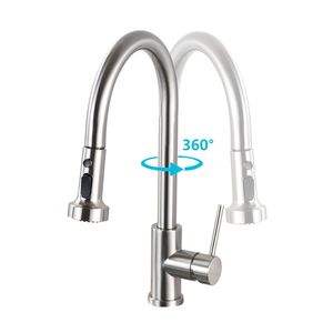 Rubinetto da Cucina Estraibile in Acciaio Inox con Dispenser di Sapone in Nichel Spazzolato - Product Image 5