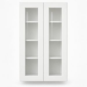 Armario de Pared con Puerta de Vidrio de 24 x 42 Pulgadas, Estilo Shaker Blanco, Hecho a Medida, RTA, Directo de Fábrica en Vietnam - Product Image 1