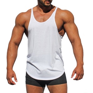 Débardeur de sport pour hommes, style décontracté d'été, en matière légère, avec découpe des emmanchures et col rond, vente en gros - Product Image 3