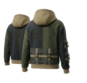 เสื้อฮู้ดสตรีทแวร์แบบกลับด้านได้ น้ำหนัก 320 กรัม ผ้าเฟรนช์เทอร์รี่เนื้อหนา ระบายอากาศได้ดี พิมพ์ลายแบบดิสชาร์จ ทรงโอเวอร์ไซส์ ใส่ได้ทั้งชายและหญิง สำหรับฤดูหนาว - Product Image 3