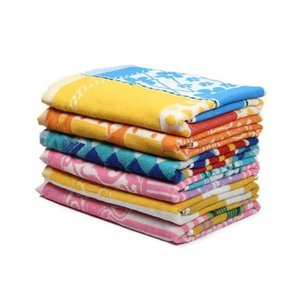 Serviette de plage jacquard personnalisée en gros, anti-sable, en microfibre, séchage rapide, légère, pour voyage - Product Image 1