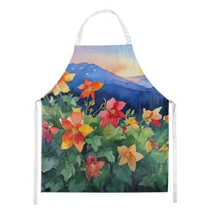 Colorado Rocky Mountain Columbine acuarela grande Multicolor delantal Unisex cocina hornear manualidades para adultos hombres mujeres - Product Image 1