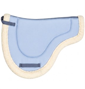 Almohadilla de montura azul de malla con forro de visón y relleno de espuma, multiusos para equitación y carreras. - Product Image 1