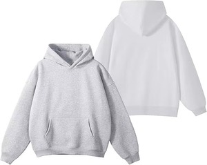 เสื้อฮู้ดสีเขียวมะกอกสำหรับผู้ชาย ทรงโอเวอร์ไซส์ ผ้าฝ้าย 100% เฟรนช์เทอร์รี่ สวมใส่สบายๆ ในฤดูใบไม้ร่วง สีพื้น มีกระเป๋า - Product Image 2