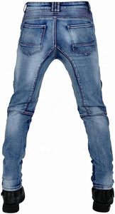 Pantalones vaqueros negros rasgados de motociclista personalizados al por mayor 2026, de diseño, ajustados, desgastados, apilados, de mezclilla para hombre - Product Image 6