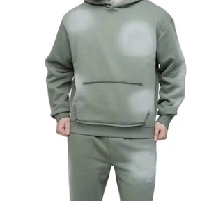 Conjunto Deportivo con Capucha para Hombre, Color Sólido, Sudadera de Manga Larga y Pantalones, 100% Algodón, Transpirable, Ropa Casual de Otoño - Product Image 1