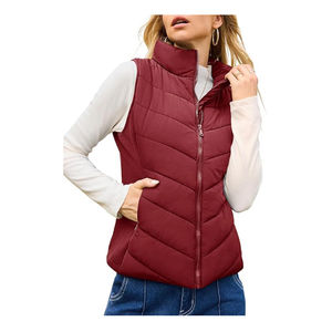 Gilet matelassé personnalisé de style moderne, gilet d'hiver zippé, vestes pour femmes, gilet court sans manches, gilet matelassé en duvet OEM - Product Image 3