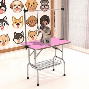 42\" Adjustable Stainless Steel Frame Folding <b>Dog</b> Pet Grooming <b>Table</b> with Rubber Mat for Cats and <b>Dogs</b> - Product Image 1