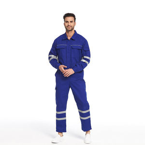 ชุดคลุมทำงานสีน้ำเงินแบบมองเห็นได้ชัดเจน แขนยาว ชุดยูนิฟอร์มนิรภัย แถบสะท้อนแสง ระบายอากาศได้ดี กันน้ำ สำหรับผู้ชาย - Product Image 4