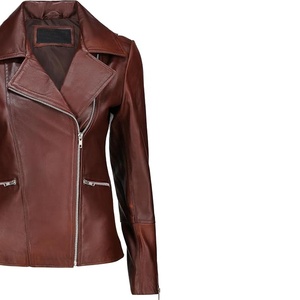 Blouson de moto en cuir véritable bordeaux pour homme et femme, personnalisé, marron châtain, style universitaire, OEM - Product Image 3