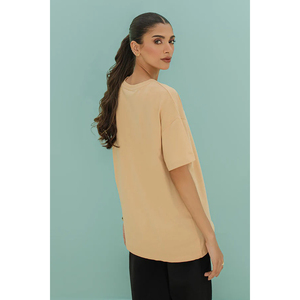 T-shirt pour femme, coupe classique, col rond, manches courtes, 100% coton jersey, couleur unie, respirant, 240g, vêtements d'été - Product Image 1