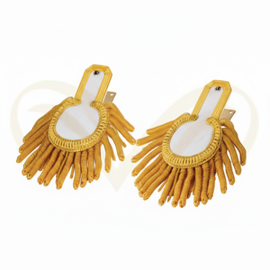 Épaulettes personnalisées OEM ODM à franges dorées, écussons d'épaule historiques en fil de soie pour uniformes de cérémonie - Product Image 3