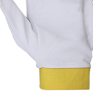 Gants de travail en cuir de vachette personnalisés avec logo, antidérapants, séchage rapide, quatre saisons, sécurité du poignet, jaune et blanc, pour le travail industriel - Product Image 4