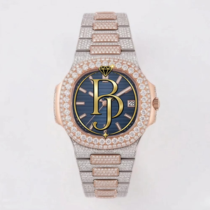 นาฬิกาข้อมือผู้ชาย BRIVA JEWELS รุ่น BJ-007 สองสีโรสโกลด์ ประดับเพชรโมอิสซาไนต์ทรงเหลี่ยม ดีไซน์หรูหราคลาสสิก ฝังเพชรเต็มเรือนแบบเรขาคณิต - Product Image 1