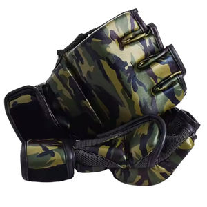 Gants de Sparring MMA Professionnels à Demi-Doigts avec Logo Personnalisé, en Cuir Respirant, Fermeture à Lacets, Anti-Humidité pour le Poignet - Product Image 4