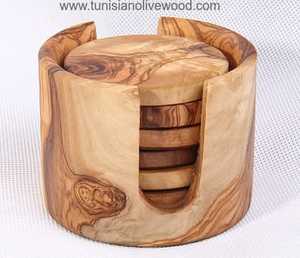 Juego de posavasos cuadrados de madera con soporte de madera, alfombrilla de madera dura para bebidas, cojín para tazas de café, protector de superficie de mesa - Product Image 3