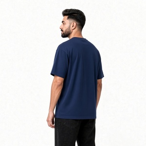 T-shirt homme à épaules larges, manches tombantes, en jersey de coton, col rond, manches courtes, uni - Product Image 2