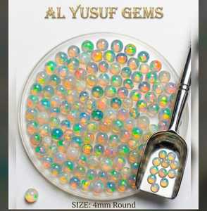 โอปอลธรรมชาติทรงกลมขนาด 4 มม. เจียระไนแบบบริลเลียนท์ สีเปลี่ยนได้หลากหลาย เหมาะสำหรับทำเครื่องประดับ - Product Image 4