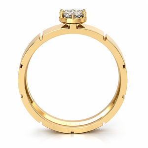 Unisex Lab Grown Diamond Cluster <b>Ring</b> Wide Yellow Gold <b>Rhodium</b> Plated Minimalist Wedding Statement <b>Ring</b> - Product Image 2