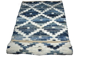 Tapis à poils ras en polypropylène et laine à prix réduit et tapis tissés lavables pour pique-nique à la plage et idéaux pour l'entrée. - Product Image 5