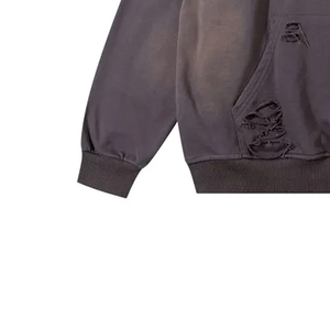 Sweat à capuche décontracté et respirant pour homme, en molleton 100% coton, coupe classique, style streetwear, effet vieilli, personnalisable, OEM - Product Image 5
