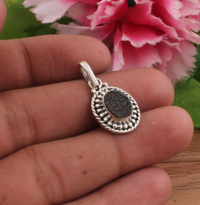 Colgante de Piedra Preciosa Druzy con Engaste de Bisel Vintage, Plata de Ley 925, Chapado en Platino, Alta Calidad, Ágata Brillante, Unisex, Venta al por Mayor - Product Image 4