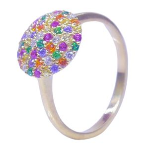 Bague classique pour femme en argent sterling 925 plaqué or 14 carats avec tourmaline naturelle multicolore Gemvanity, idéale pour les mariages - Product Image 1