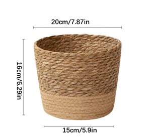 Pot de fleurs en jonc de mer, style rustique, écologique, pour plantes d'intérieur et d'extérieur, design tressé naturel - Product Image 4