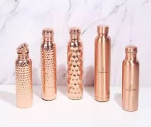 Elegante Botella de Agua de Cobre de 500 ml con Revestimiento Anticorrosión, Interior Fácil de Limpiar, Acabado Elegante para Hidratación Diaria, Ecológica - Product Image 2
