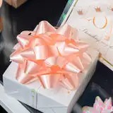 Butterfly <b>Bow</b> Organza Gift Ribbon 34mm Beautiful Woven <b>Red</b> Pink Color with Logo Design Digital Printing Polyester - Product Image 2
