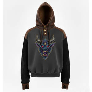 Sudadera Unisex de Algodón 100% con Estampado Digital de Placa de Circuito en la Manga, Sublimación de Alta Definición, Estilo Urbano con Capucha en Contraste - Product Image 2