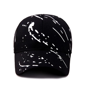 Casquette de baseball noire peinte à la main, 6 panneaux, réglable, unisexe, en coton, décontractée, printemps-été - Product Image 2